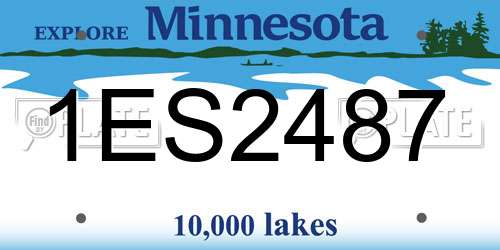 1ES2487 Minnesota License Plate