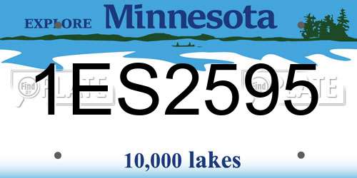1ES2595 Minnesota License Plate