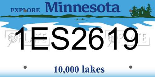 1ES2619 Minnesota License Plate