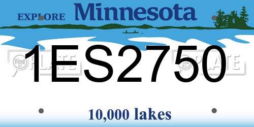 1ES2750 Minnesota License Plate