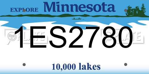1ES2780 Minnesota License Plate