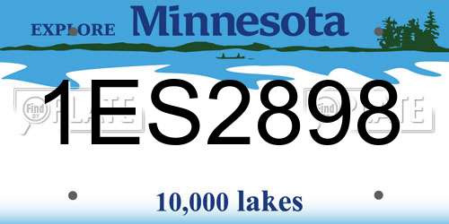 1ES2898 Minnesota License Plate