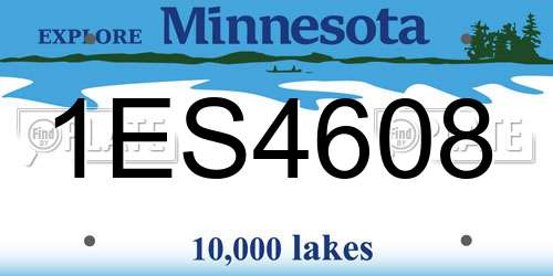 1ES4608 Minnesota License Plate