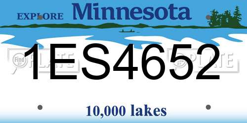1ES4652 Minnesota License Plate