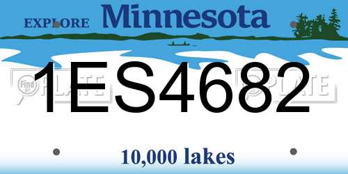 1ES4682 Minnesota License Plate