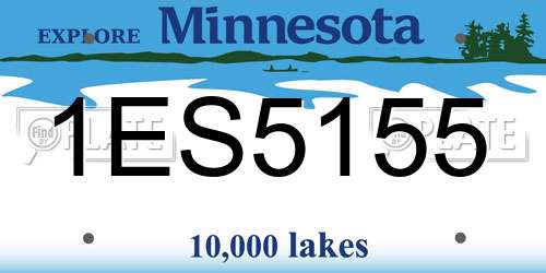 1ES5155 Minnesota License Plate
