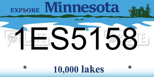 1ES5158 Minnesota License Plate