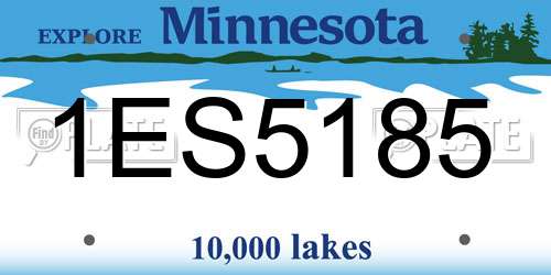 1ES5185 Minnesota License Plate