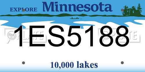 1ES5188 Minnesota License Plate