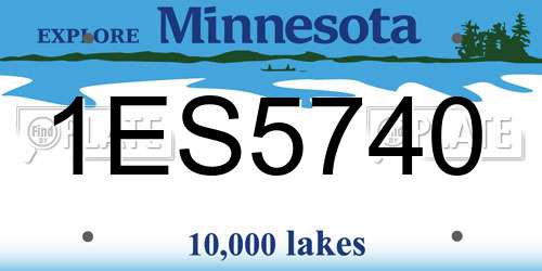 1ES5740 Minnesota License Plate