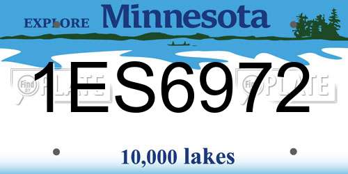 1ES6972 Minnesota License Plate