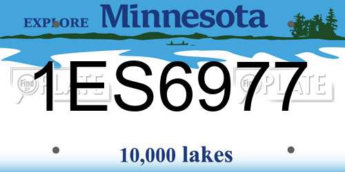 1ES6977 Minnesota License Plate