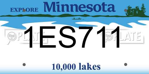 1ES711 Minnesota License Plate