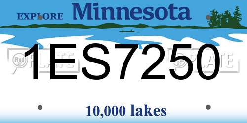 1ES7250 Minnesota License Plate
