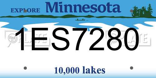 1ES7280 Minnesota License Plate