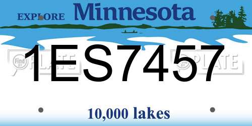 1ES7457 Minnesota License Plate