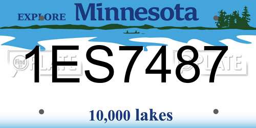 1ES7487 Minnesota License Plate