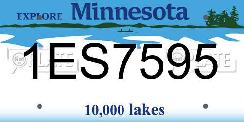 1ES7595 Minnesota License Plate