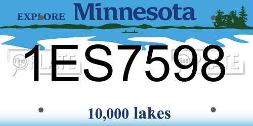 1ES7598 Minnesota License Plate