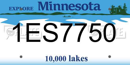1ES7750 Minnesota License Plate