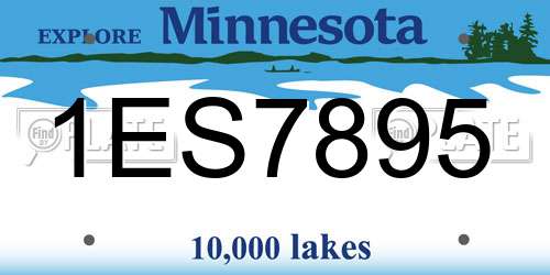 1ES7895 Minnesota License Plate