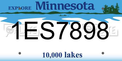 1ES7898 Minnesota License Plate