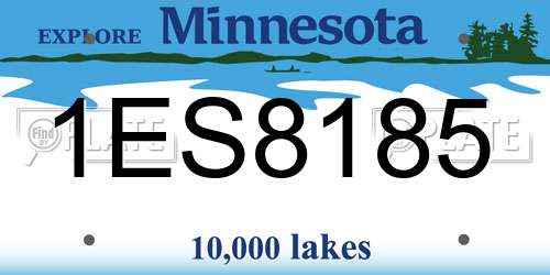 1ES8185 Minnesota License Plate