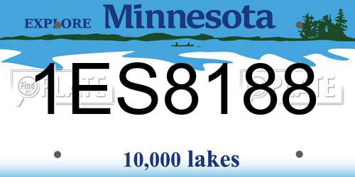 1ES8188 Minnesota License Plate