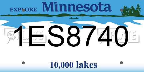 1ES8740 Minnesota License Plate