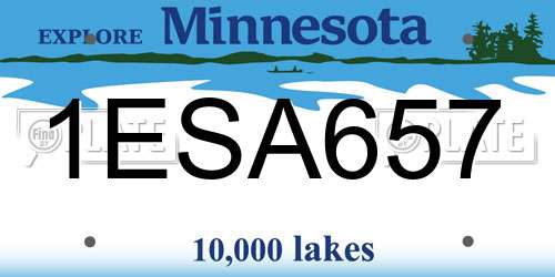 1ESA657 Minnesota License Plate
