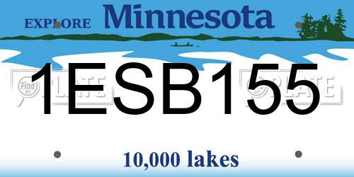 1ESB155 Minnesota License Plate
