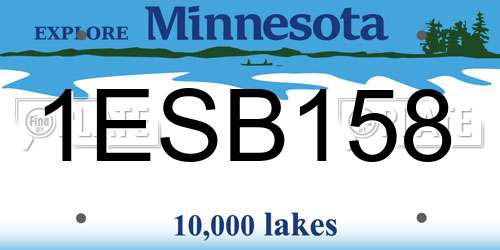1ESB158 Minnesota License Plate