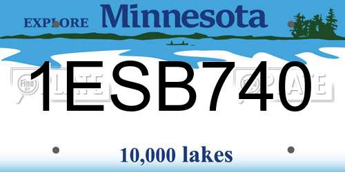 1ESB740 Minnesota License Plate