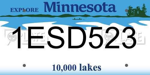 1ESD523 Minnesota License Plate