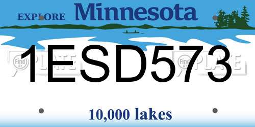 1ESD573 Minnesota License Plate