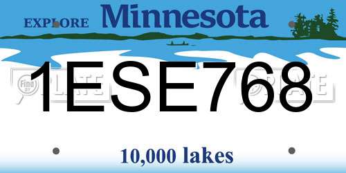 1ESE768 Minnesota License Plate