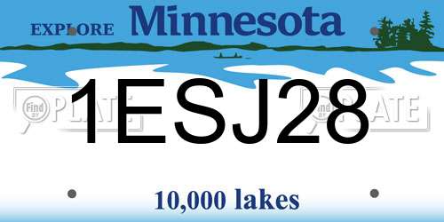 1ESJ28 Minnesota License Plate