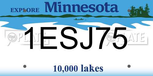 1ESJ75 Minnesota License Plate