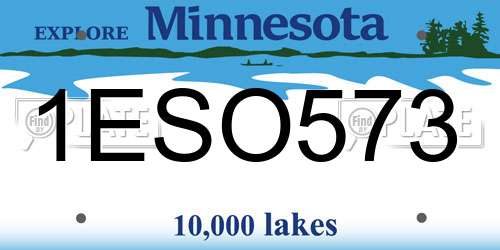 1ESO573 Minnesota License Plate
