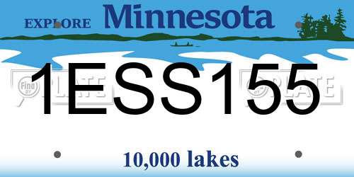 1ESS155 Minnesota License Plate