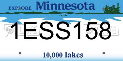 1ESS158 Minnesota License Plate