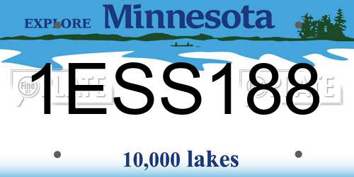 1ESS188 Minnesota License Plate