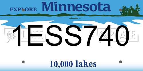 1ESS740 Minnesota License Plate