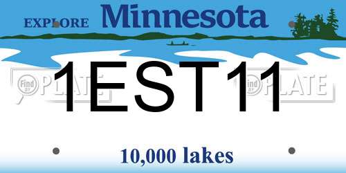 1EST11 Minnesota License Plate
