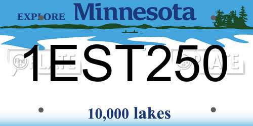 1EST250 Minnesota License Plate