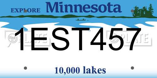 1EST457 Minnesota License Plate