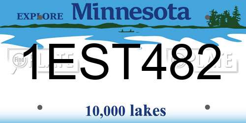 1EST482 Minnesota License Plate