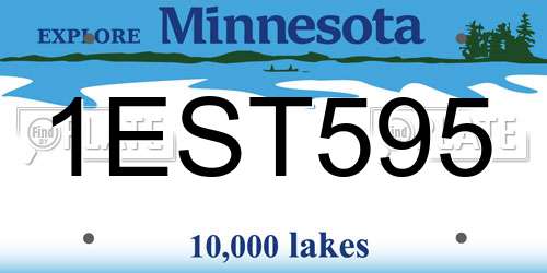 1EST595 Minnesota License Plate