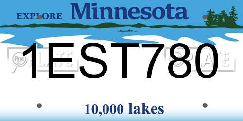 1EST780 Minnesota License Plate