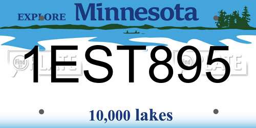 1EST895 Minnesota License Plate